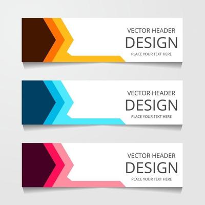 Abstract horizontal geometric web banner