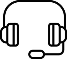 Line icon for headphones vector