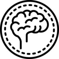 Line icon for brain vector