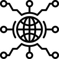 Line icon for global networking vector