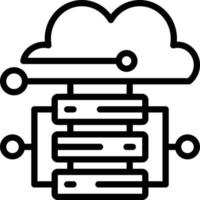 Line icon for cloud hosting vector