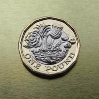 1 pound coin, United Kingdom over gold photo