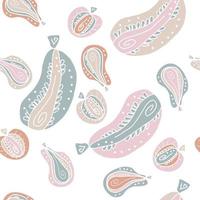 Delicate seamless pattern with abstract zucchini, apples and pears vector