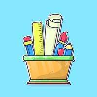 stationary pencil case vector illustration