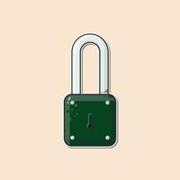 Green padlock vector illustration suitable for your project