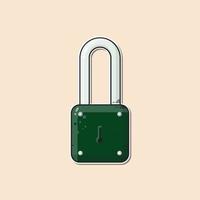 Green padlock vector illustration suitable for your project