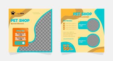 Pet shop square banner template