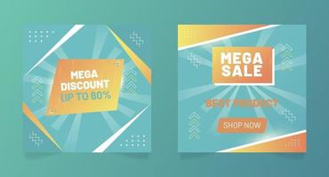 ofertas promocionales mega venta banner diseño de redes sociales vector