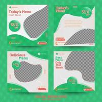 Green Social Media Post Template Food Menu vector