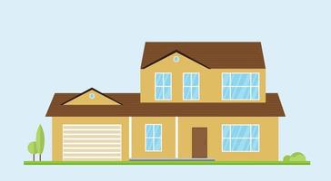 Detailed colorful cottage. Modern buildings in a flat style. vector