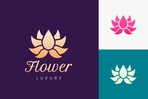 Luxury lotus flower logo in gold color for beauty spa or salon vector