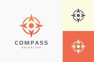 Pointer or direction logo template in simple and modern compass shape vector