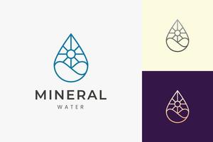 Beach or water logo template in simple mono line and modern shape vector