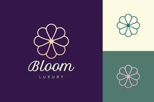 Plantilla de logotipo de cuidado de belleza en forma de flor de lujo vector