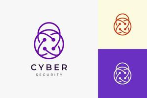 Logotipo de tecnología de seguridad o protección en forma de candado simple vector