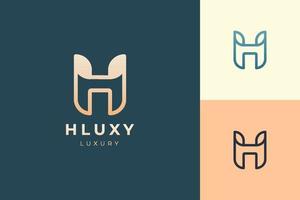 Letter h logo in simple and clean shape vector