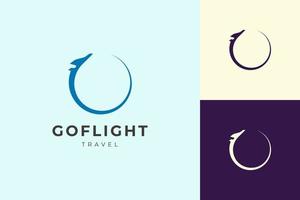 Travel or airplane logo in simple and clean shape vector