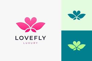 Cosmetic or health logo in simple and clean love shape vector