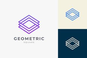 Software or techno logo in abstract rhombus shape technology vector