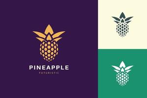 Pineapple database or technology logo in abstract and futuristic shape vector