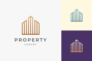 Logotipo de inicio en estilo de lujo para negocios inmobiliarios. vector