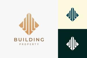 Property or apartment logo in luxury and abstract shape vector