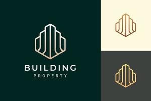 Apartment or hotel logo in luxury and futuristic shape vector