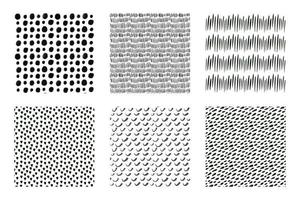 Set of hand drawn grunge minimalist seamless patterns. vector