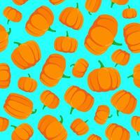 Seamless pattern with hand drawn pumpkins vector