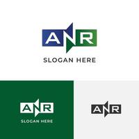 A N R Letter Business Logo Design vector