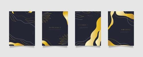 Elegant Abstract Background Templates with Golden Flower Illustration vector
