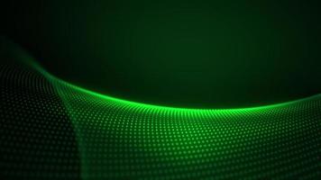 Futuristic glow green neon wire mesh particles animation