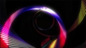 Wire surface Neon light tunnel with motion and rotation video