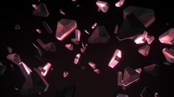 Abstract animation 3D red gold  triangle seamless loop moving video