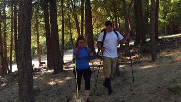 Couple hiking outdoors, Oregon, USA video