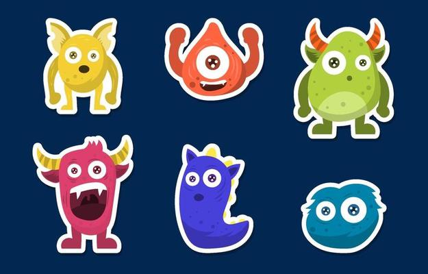 Colorful Halloween Monster Sticker Collection