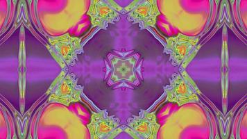 abstrakter rosa Kaleidoskophintergrund mit symmetrischem Muster video