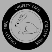 Cruelty free. Rabbit symbol with lettering Cruelty free around vector