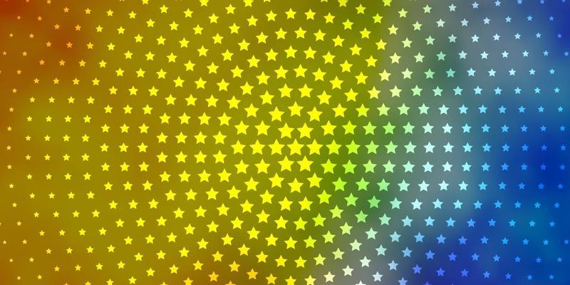 Light Blue, Yellow vector layout with bright stars.