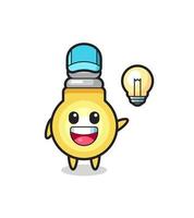 light bulb character cartoon getting the idea vector