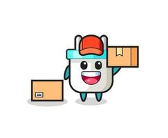 Mascot Illustration of electric plug as a courier vector