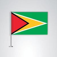 Guyana flag with metal stick vector