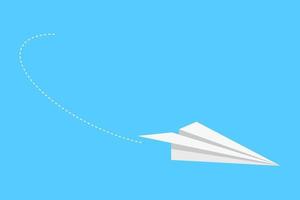 Paper airplane flying background vector