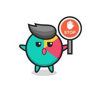 chart character illustration holding a stop sign vector