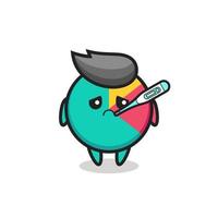 chart mascot character with fever condition vector