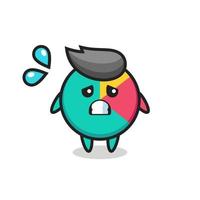 chart mascot character with afraid gesture vector