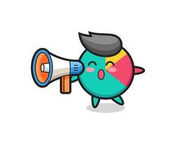 chart character illustration holding a megaphone vector
