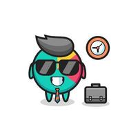 Cartoon mascot of chart as a businessman vector