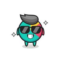 Cartoon mascot of chart with cool gesture vector