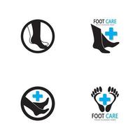 vector de icono y símbolo de salud de cuidado de los pies
